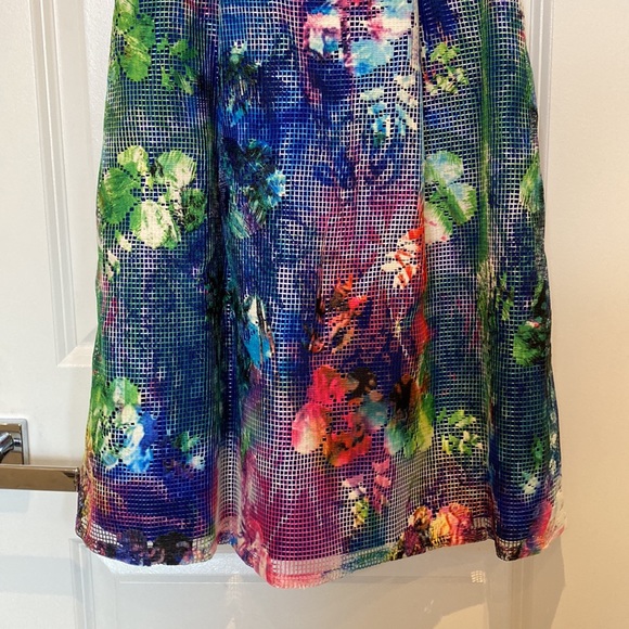 Aidan Mattox Floral Mesh Overlay Dress - Picture 3 of 9